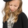 Girl΄s jersey blouse with embroidery and sequins on the chest