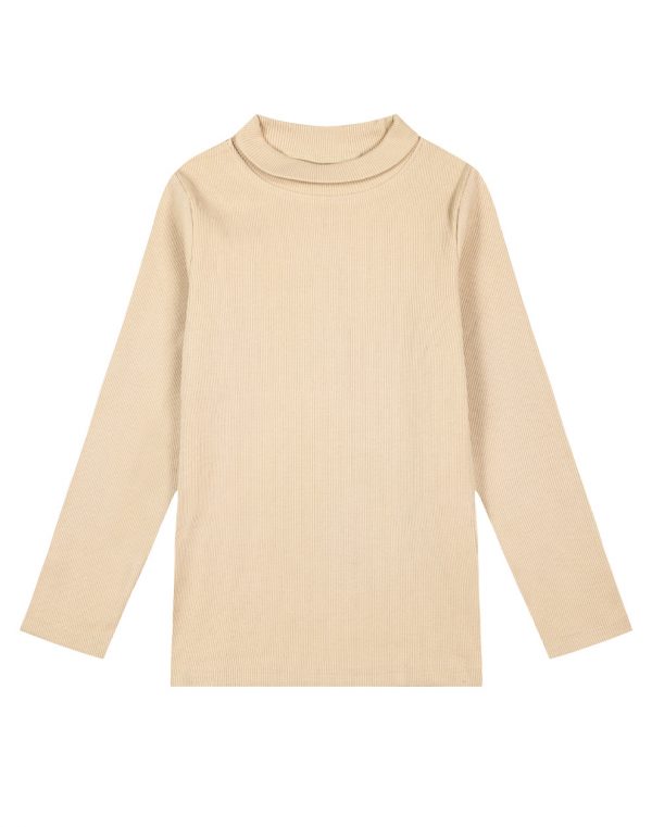 Girl΄s ribbed solid colour turtleneck