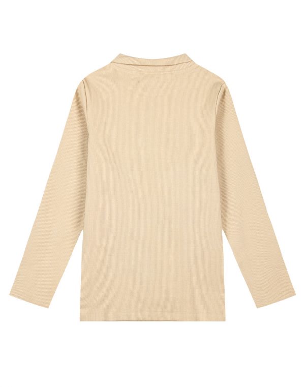 Girl΄s ribbed solid colour turtleneck