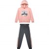 Girl΄s fleece set with hood and print