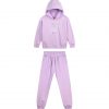 Girl΄s fleece set with hood and print, Eco Friendly