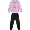 Girl΄s fleece set with blouse with print and sweatpants with elastic waistband, Eco Friendly