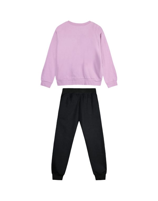 Girl΄s fleece set with blouse with print and sweatpants with elastic waistband, Eco Friendly