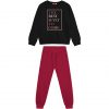 Girl΄s fleece set with blouse with print and sweatpants with elastic waistband, Eco Friendly