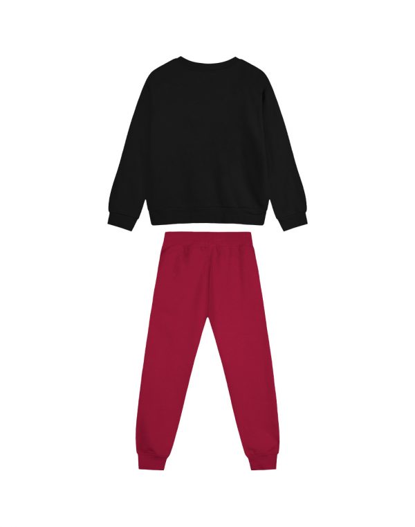 Girl΄s fleece set with blouse with print and sweatpants with elastic waistband, Eco Friendly