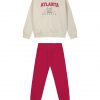 Girl΄s fleece set with blouse with print and sweatpants with elastic waistband, Eco Friendly