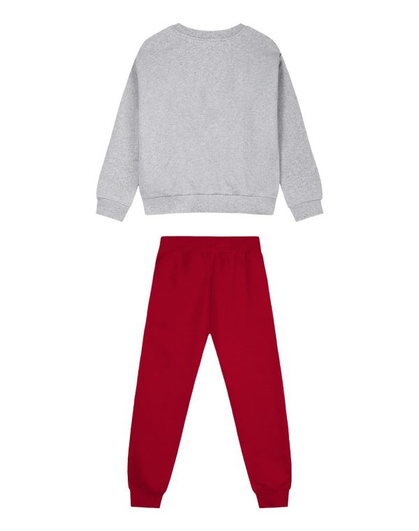 Girl΄s fleece set with blouse with print and sweatpants with elastic waistband, Eco Friendly