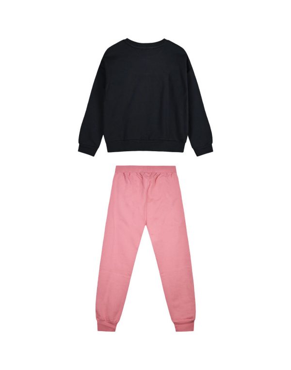 Girl΄s fleece set with blouse with print and sweatpants with elastic waistband ,Eco Friendly