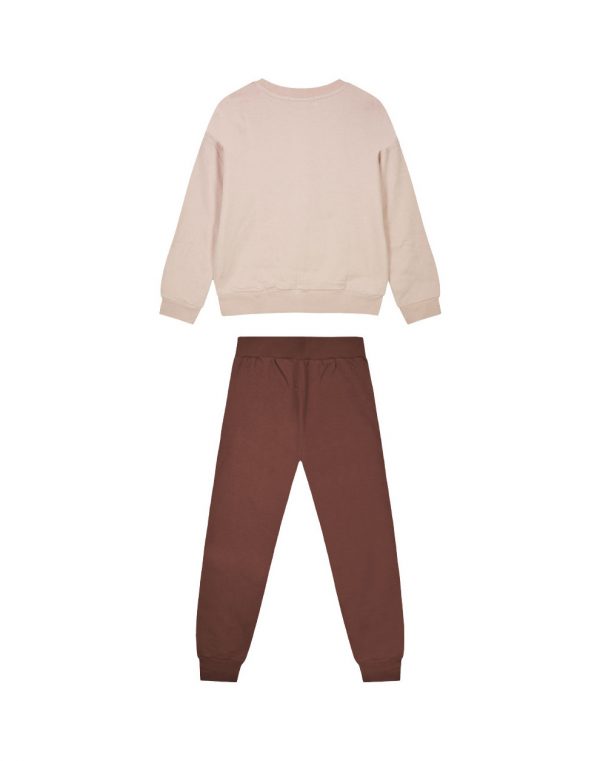 Girl΄s fleece set with blouse with print and sweatpants with elastic waistband ,Eco Friendly