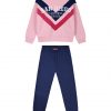 Girl΄s fleece set with blouse with print and sweatpants with elastic waistband ,Eco Friendly