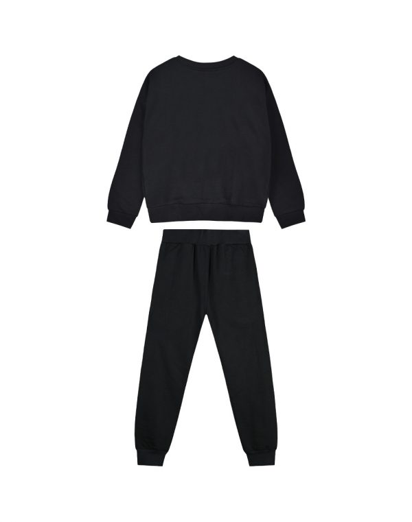 Girl΄s fleece set with blouse with print and sweatpants with elastic waistband, Eco Friendly