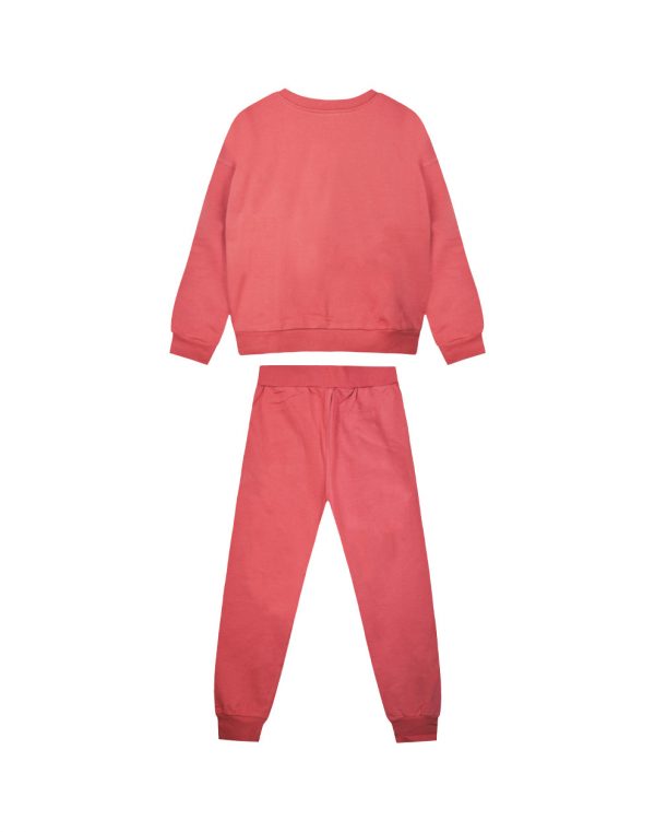 Girl΄s fleece set with blouse with print and sweatpants with elastic waistband, Eco Friendly