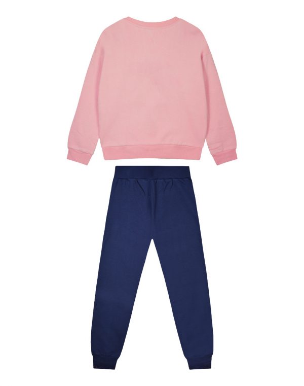 Girl΄s fleece set with blouse with print and sweatpants with elastic waistband, Eco Friendly