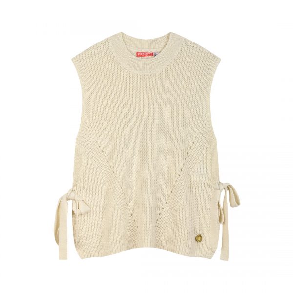 Sleeveless poncho sweater for girls