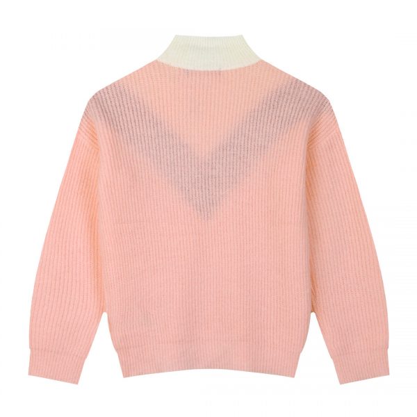 Knit tricoloured turtleneck for girls