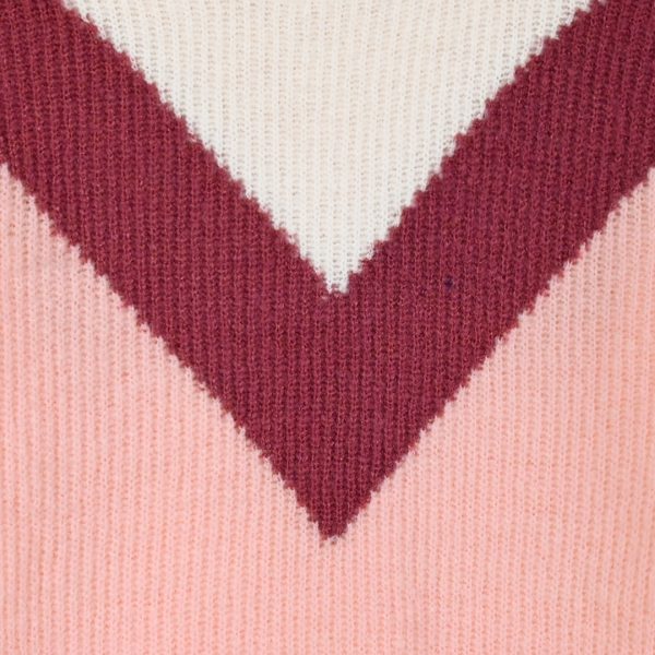 Knit tricoloured turtleneck for girls