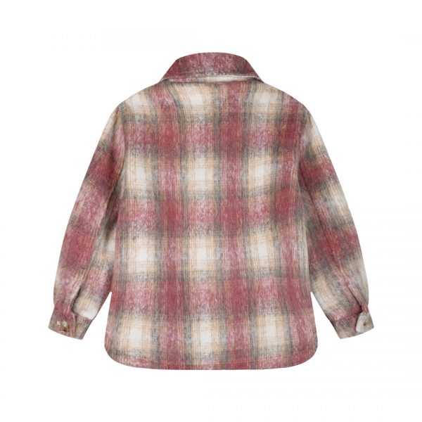 Checkered overshirt coat for girls