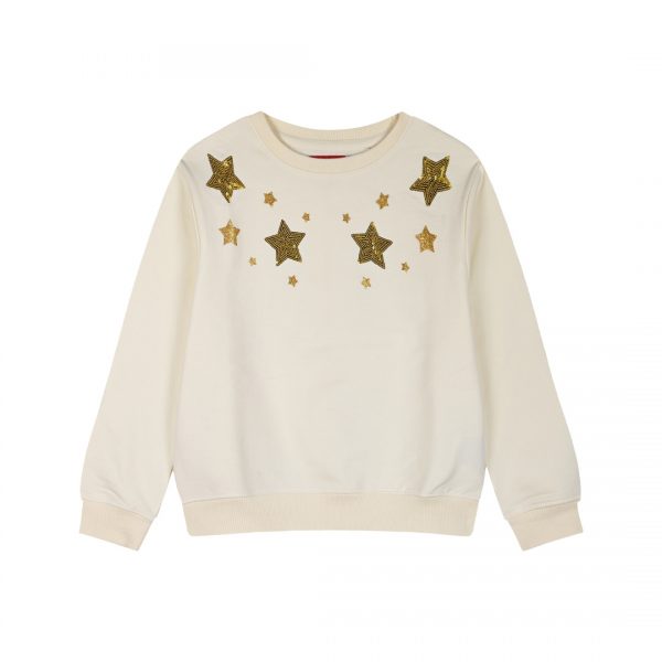 Fleecce sweater with sequins for girls