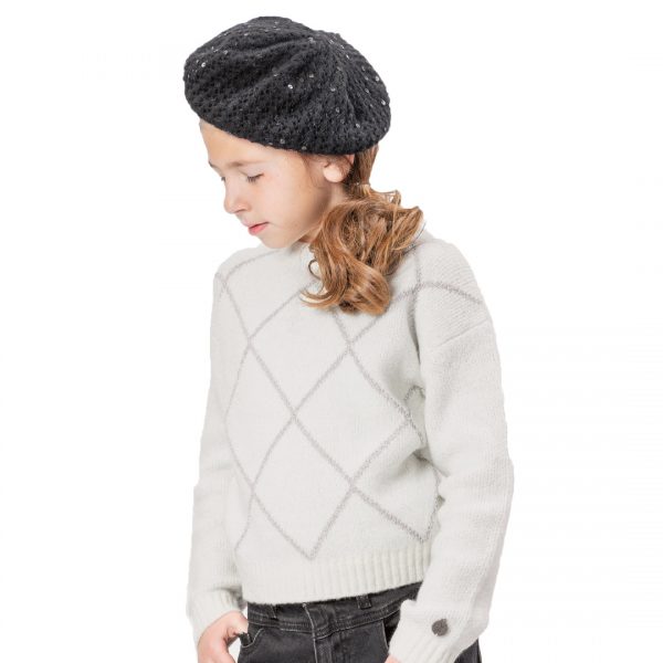 Knit sweater with lurex for girls