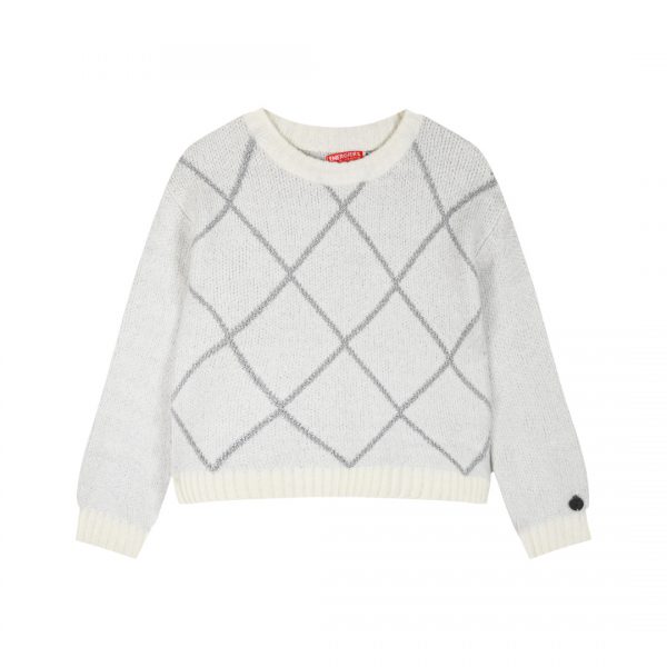 Knit sweater with lurex for girls