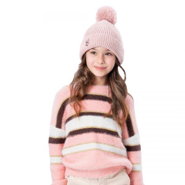 Stripped knit sweater for girls