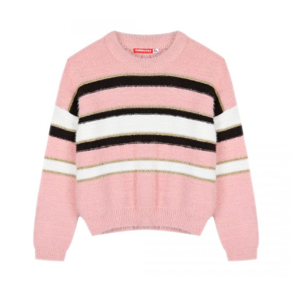 Stripped knit sweater for girls