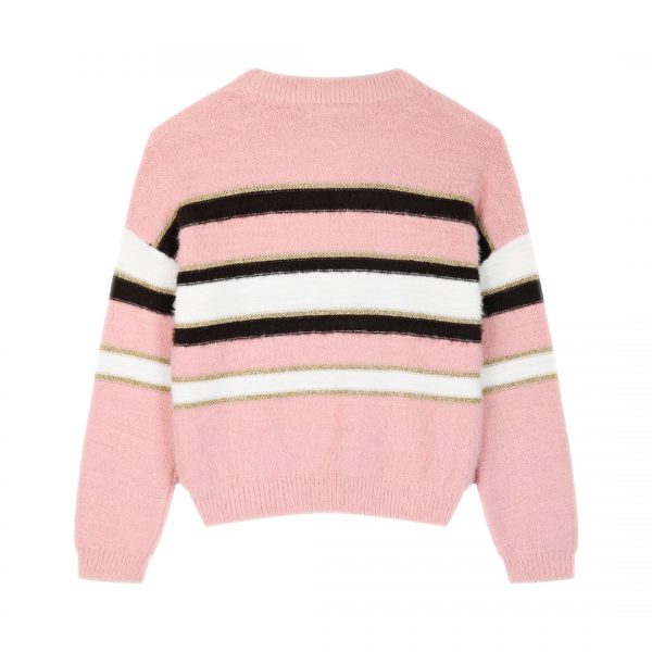 Stripped knit sweater for girls