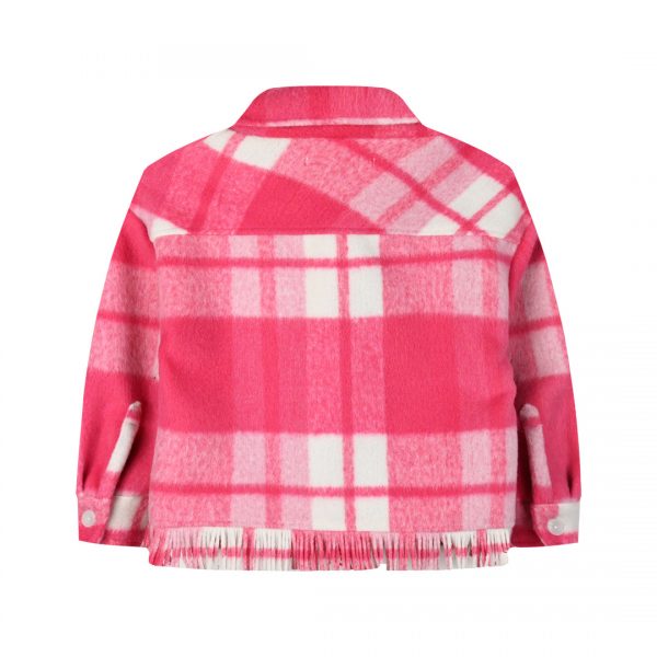 Checkered overshirt coat for girls