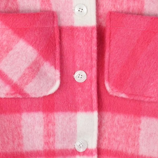 Checkered overshirt coat for girls