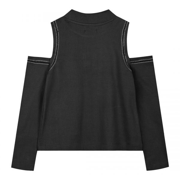 Coldshoulder turtleneck with print for girls