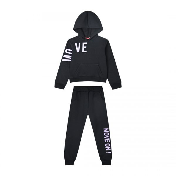 Fleece tracksuit set with print for girls