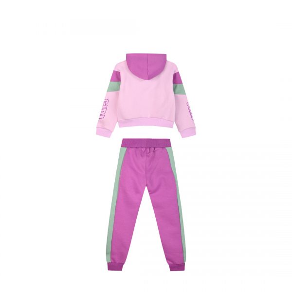 Fleece tracksuit set with print for girls