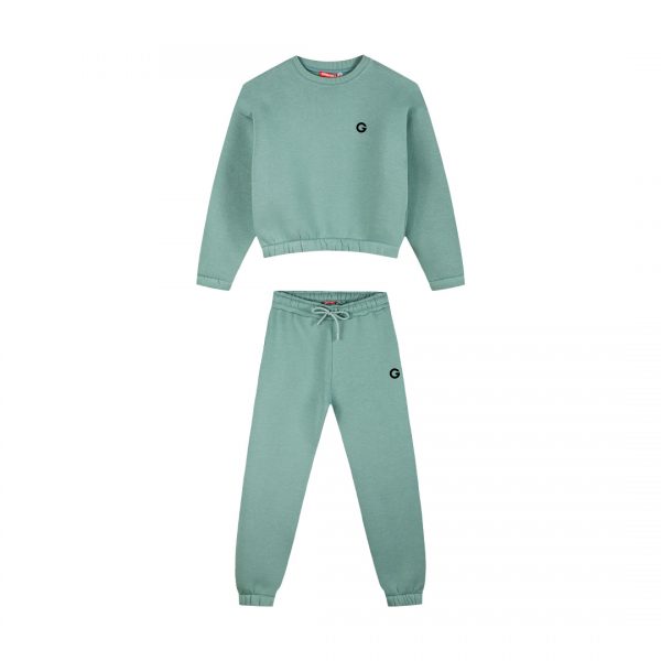 Fleece tracksuit set with print for girls