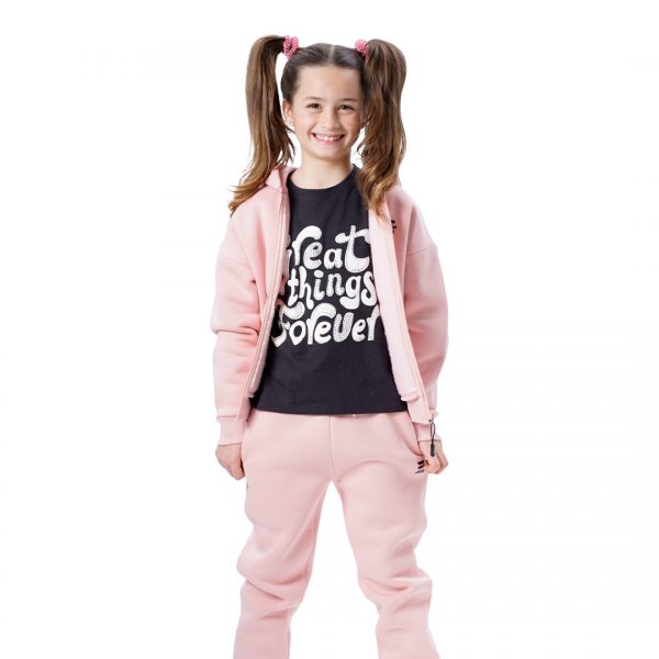 Fleece tracksuit set with print for girls