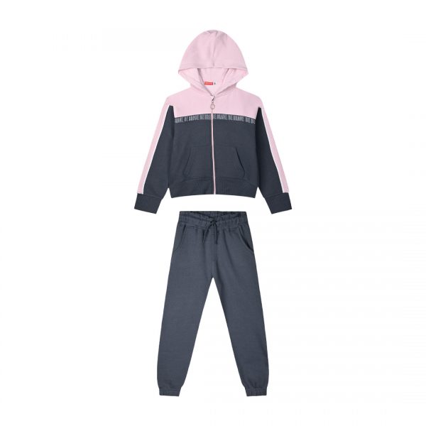 Fleece tracksuit set with print for girls