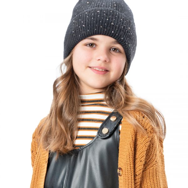 Stripped ribbed turtleneck for girls