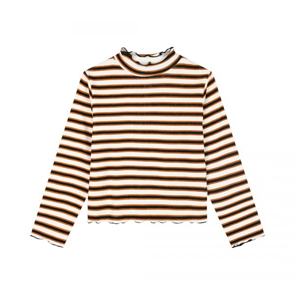 Stripped ribbed turtleneck for girls