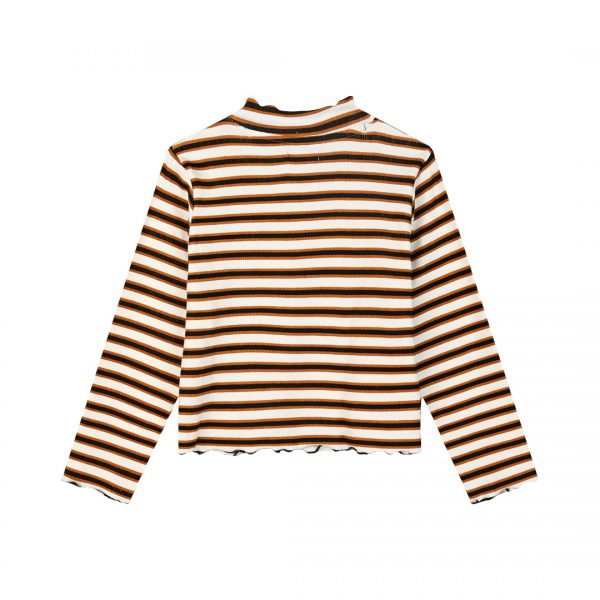 Stripped ribbed turtleneck for girls