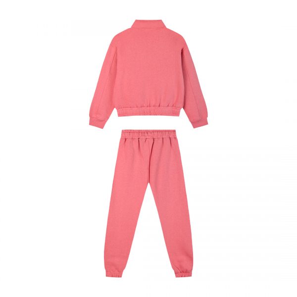 Fleece tracksuit set with embroidery for girls