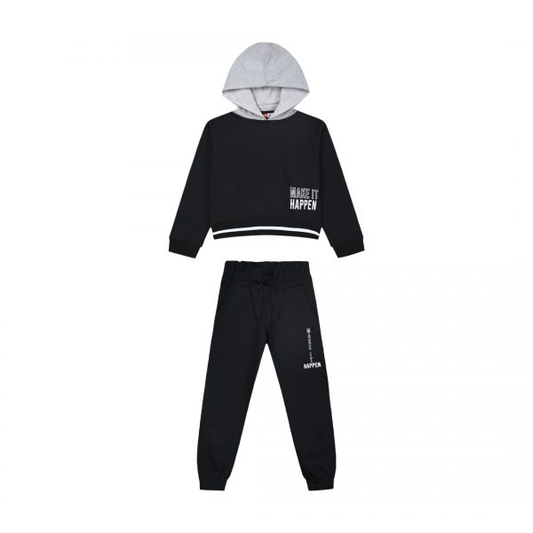 Fleece tracksuit set with print for girls