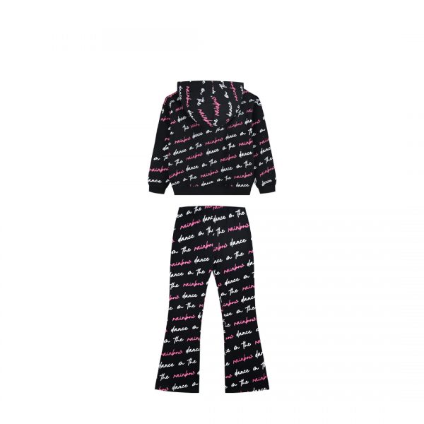 Printed fleece set with hoodie for girls