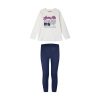 Set jersey shirt with print and leggings for girls