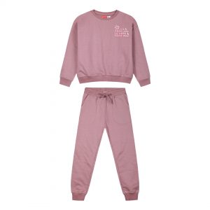 Fleece tracksuit set with print for girls