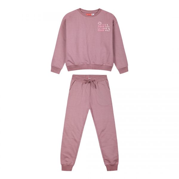 Fleece tracksuit set with print for girls