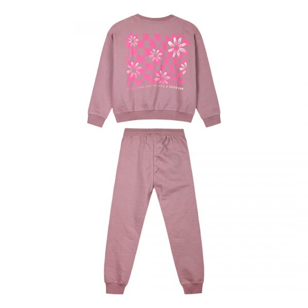 Fleece tracksuit set with print for girls