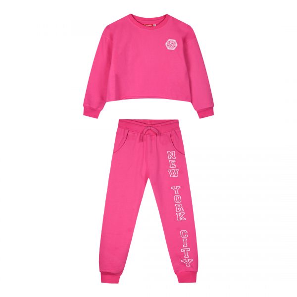 Fleece tracksuit set with print for girls