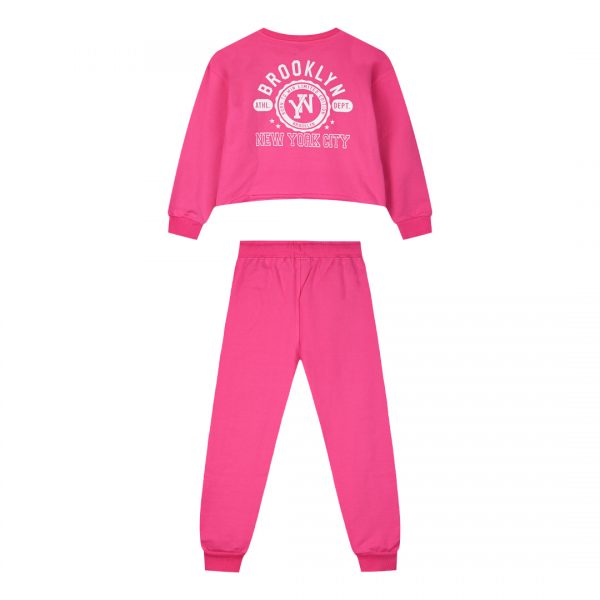 Fleece tracksuit set with print for girls