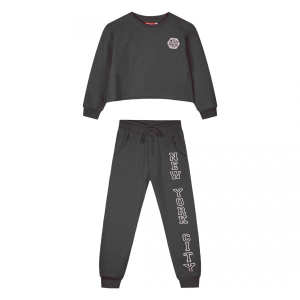 Fleece tracksuit set with print for girls