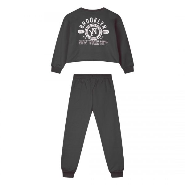 Fleece tracksuit set with print for girls