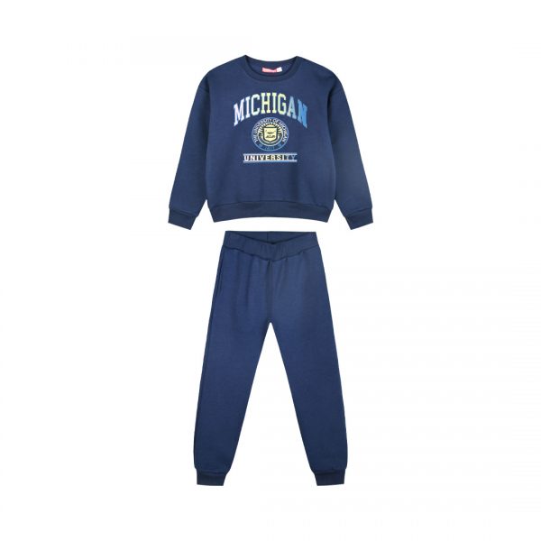 Fleece tracksuit set with print for girls